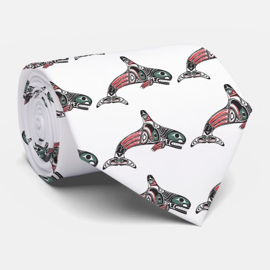 Tlingit Killer Whale & Eagle Stropdas (Opgerold)