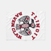 Tlingit Raven Clan Fleece Blanket Deken (Voorkant (Horizontaal))