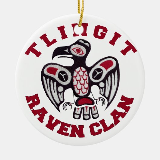 Tlingit Raven Clan keramisch sierlijk Ornament (Voorkant)