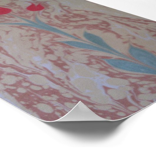 Tlip van gemarmerd papier poster (Hoek)