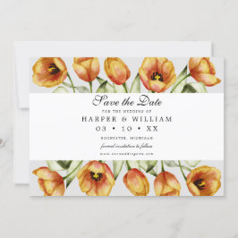 Tlip waterverf spring bloemen behalve date card kaart