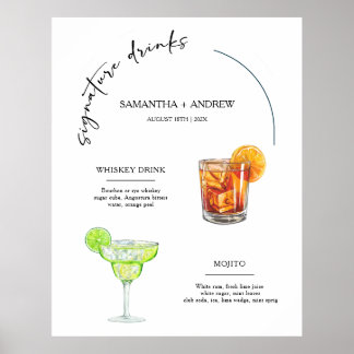 Tltgant Signature Drink Menu Trouwen Poster