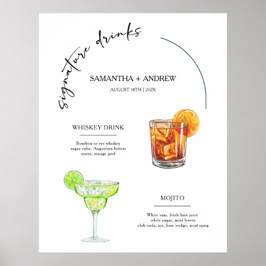 Tltgant Signature Drink Menu Trouwen Poster (Voorkant)