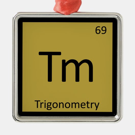 Tm - Trigonometrie Wiskunde Chemie Periodieke Tabe Metalen Ornament (Voorkant)