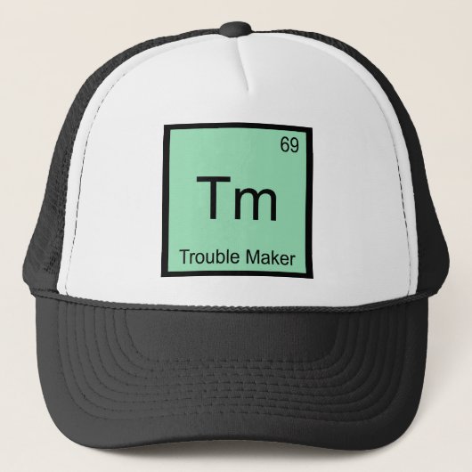 Tm - Trouble Maker Scheikundig Element Symbool Gra Trucker Pet (Voorkant)