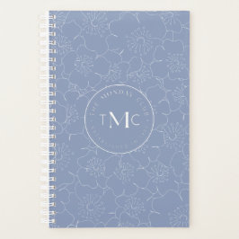 TMC Blue Floral Logo Planner