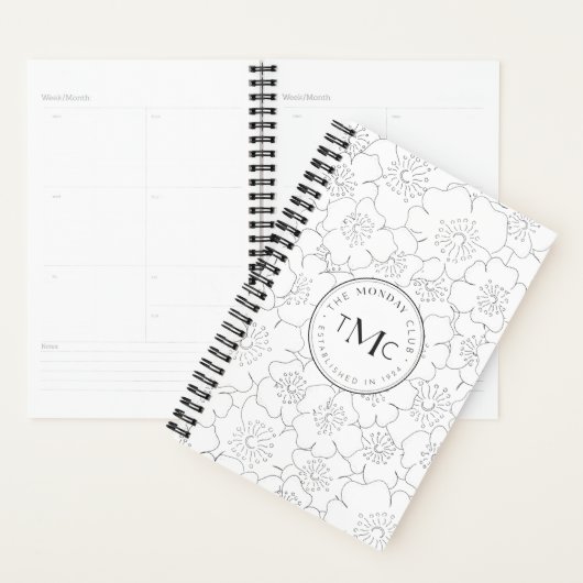TMC White Floral Logo Planner (Display)