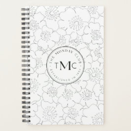 TMC White Floral Logo Planner