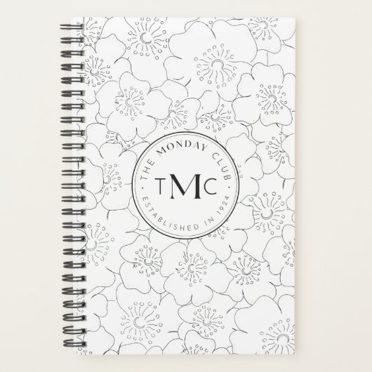 TMC White Floral Logo Planner (Voorkant)
