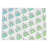 TMH COLLECTIE - Blauwgroen Groene Gift Bag Groot Cadeauzakje (Voorkant)