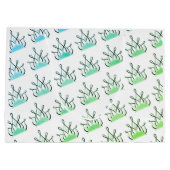 TMH COLLECTIE - Blauwgroen Groene Gift Bag Groot Cadeauzakje (Achterkant)