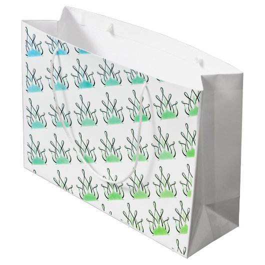 TMH COLLECTIE - Blauwgroen Groene Gift Bag Groot Cadeauzakje (Achterkant Gekanteld)