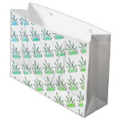 TMH COLLECTIE - Blauwgroen Groene Gift Bag Groot Cadeauzakje (Voorkant Gekanteld)