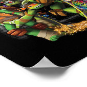Tmnt Ninjas Neon Skateboarden Poster (Hoek)