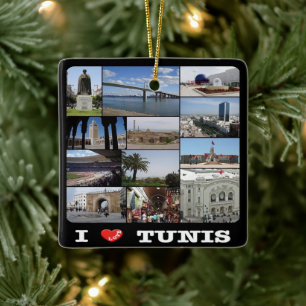 TN015 TUNISIA I Love, Mosaic, Africa, Keramisch Ornament