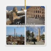 TN018 TUNESIË, Mozaïek, Afrika, Keramisch Ornament (Achterkant)