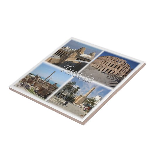 TN018 TUNESIË, Mozaïek, Afrika, Tegeltje (Zijkant)