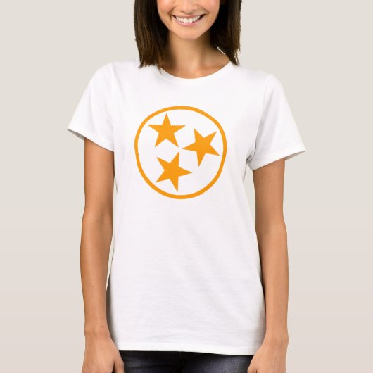 TN Stars Oranje op wit T-shirt (Voorkant)