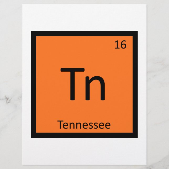 Tn - Tennessee State Chemistry Periodic Table (Voorkant)