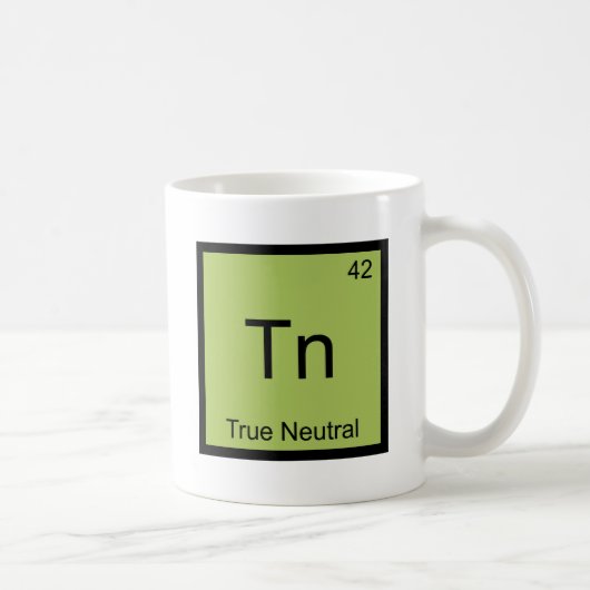 Tn - True Neutral Funny Chemistry Element Symbol T Koffiemok (Rechts)