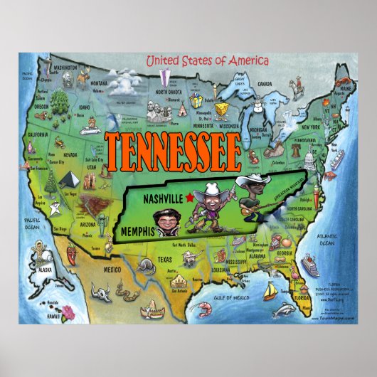 TN USA Map Poster (Voorkant)