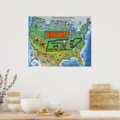 TN USA Map Poster (Keuken)