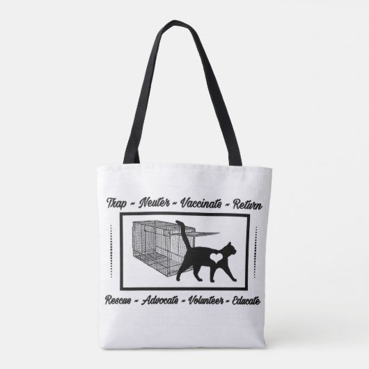 TNR CAT RESCUE CANVAS TAS TRAP NEUTER RETURING B&W (Achterkant)