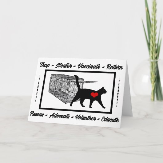 TNR Cat Rescue Trap Neuter Return Adoption Volunte Bedankkaart (Voorkant)