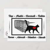 TNR Cat Rescue Trap Neuter Return Adoption Volunte Briefkaart (Voorkant / Achterkant)