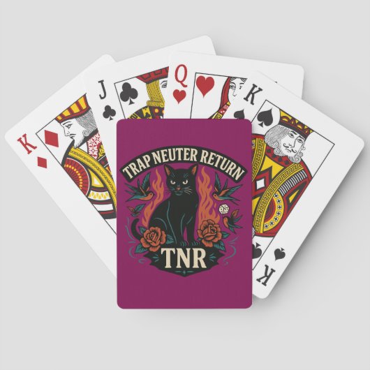 TNR Rockabilly Kattenval Trap Castreren Return Ret Pokerkaarten (Achterkant)