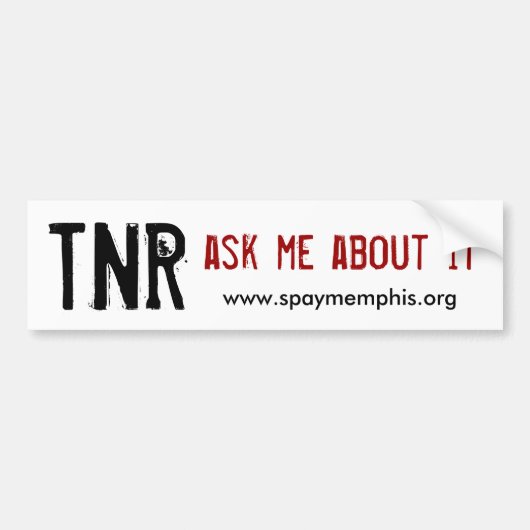 TNR, vraag het me Bumpersticker (Voorkant)