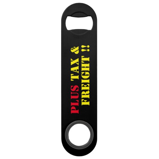 TNT Amusements Plus Tax & Freight Open Speed Flessenopener (Achterkant)