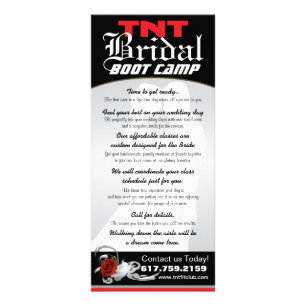 TNT Bridal Boot Camp-rackkaart Reclamekaart