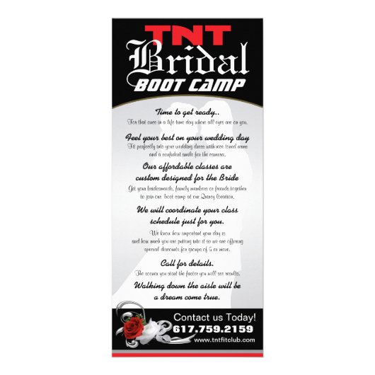 TNT Bridal Boot Camp-rackkaart Reclamekaart (Voorkant)