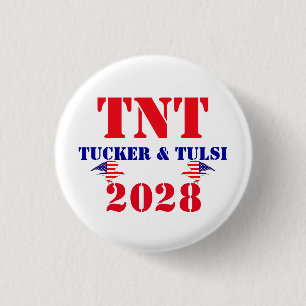 TNT Campagne Tucker & Tulsi 2028 VS President Ronde Button 3,2 Cm