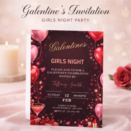 to a girl's night out on Valentine's Day Kaart
