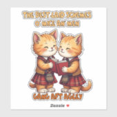 To A Mouse Orange Cats Reciting Burns Sticker (Vel)