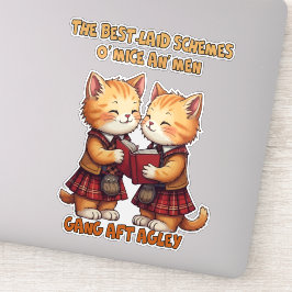 To A Mouse Orange Cats Reciting Burns Sticker
