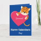 To a son on Valentine's Day Tiger Kaart (Voorkant)