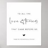 To All The Love Stories That Came Before Us Sign Poster (Voorkant)