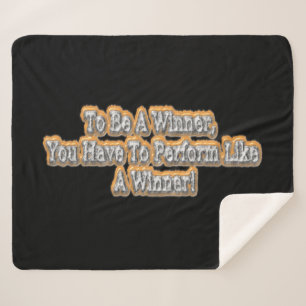 "To be a winner" Schattige ontwerp. Bestel nu Sherpa Deken