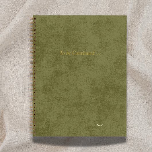 'To Be Continued' Personalized Green Notebook* Notitieboek
