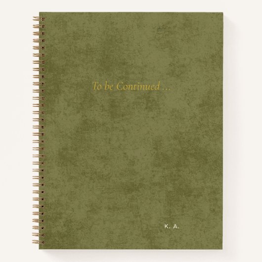 'To Be Continued' Personalized Green Notebook* Notitieboek (Voorkant)