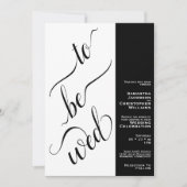 To Be Wo Minimal 2 Pane Zwart & Wit Bruiloft Kaart (Voorkant)