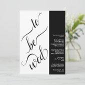To Be Wo Minimal 2 Pane Zwart & Wit Bruiloft Kaart (Staand voorkant)