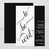 To Be Wo Minimal 2 Pane Zwart & Wit Bruiloft Kaart (Voorkant / Achterkant)
