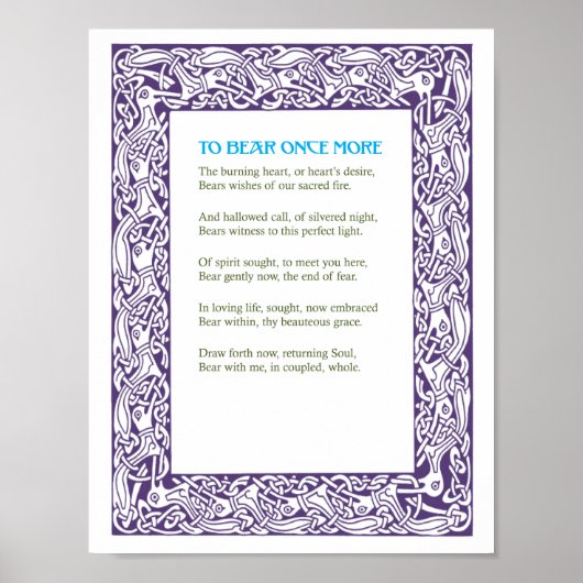 To Bear Once More - A Love Poem - Print (Voorkant)