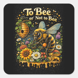 To Bee or Not to Bee Vierkante Sticker