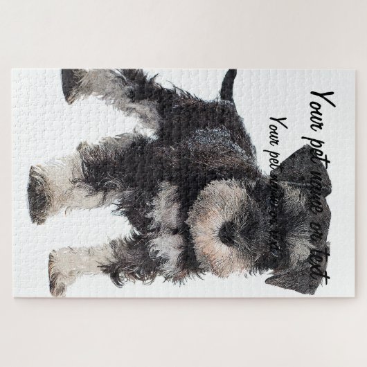 To Cute Puppy Miniature Schnauzer Dog Legpuzzel (Horizontaal)