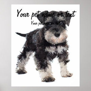 To Cute Puppy Miniature Schnauzer Dog Poster